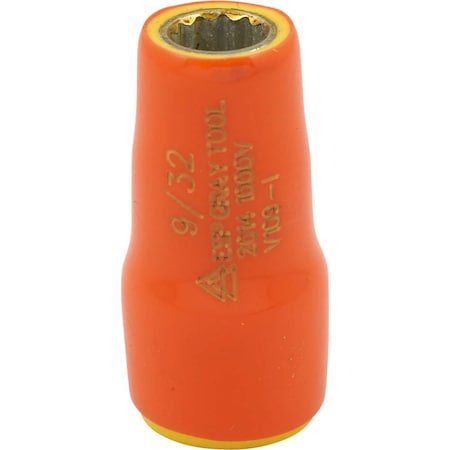 Gray Tools 9/32" X 1/4" Drive 12 Point, Standard Length, 1000V Insulated V109-I